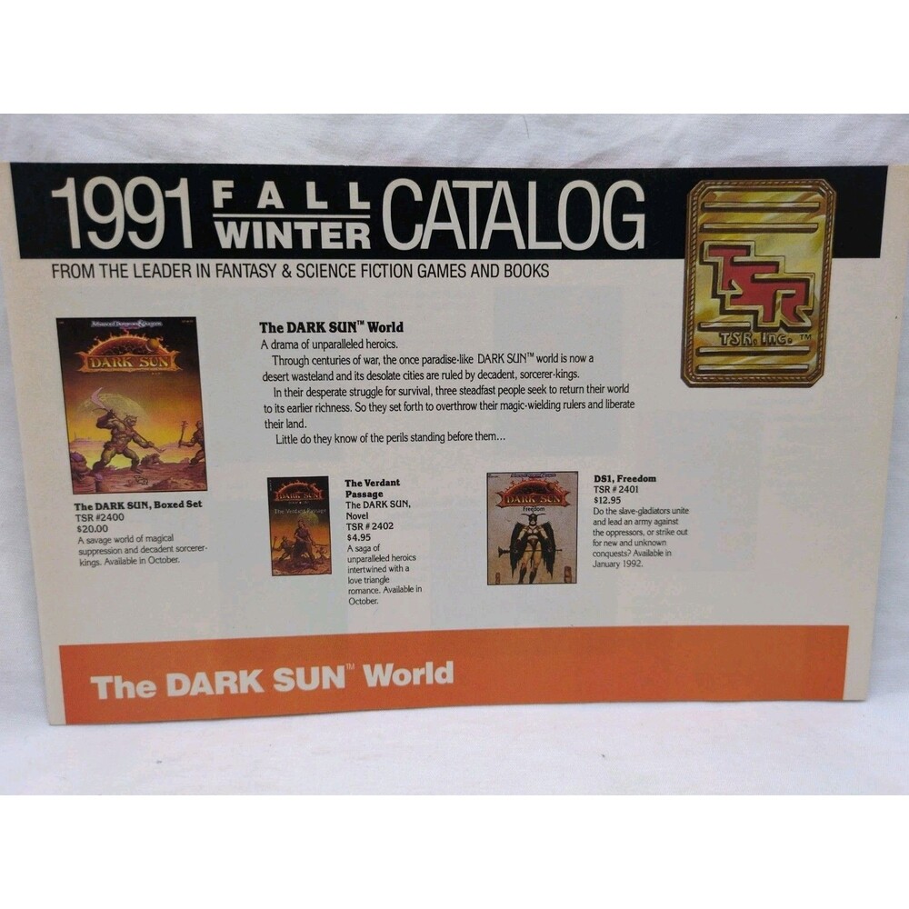 1991 TSR Fall Winter Catalog D&D
